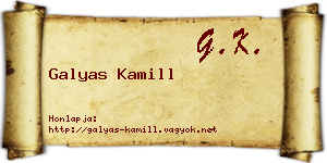 Galyas Kamill névjegykártya